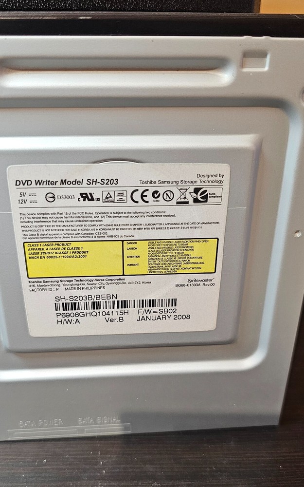 DVD WRITER MODEL SH-S203