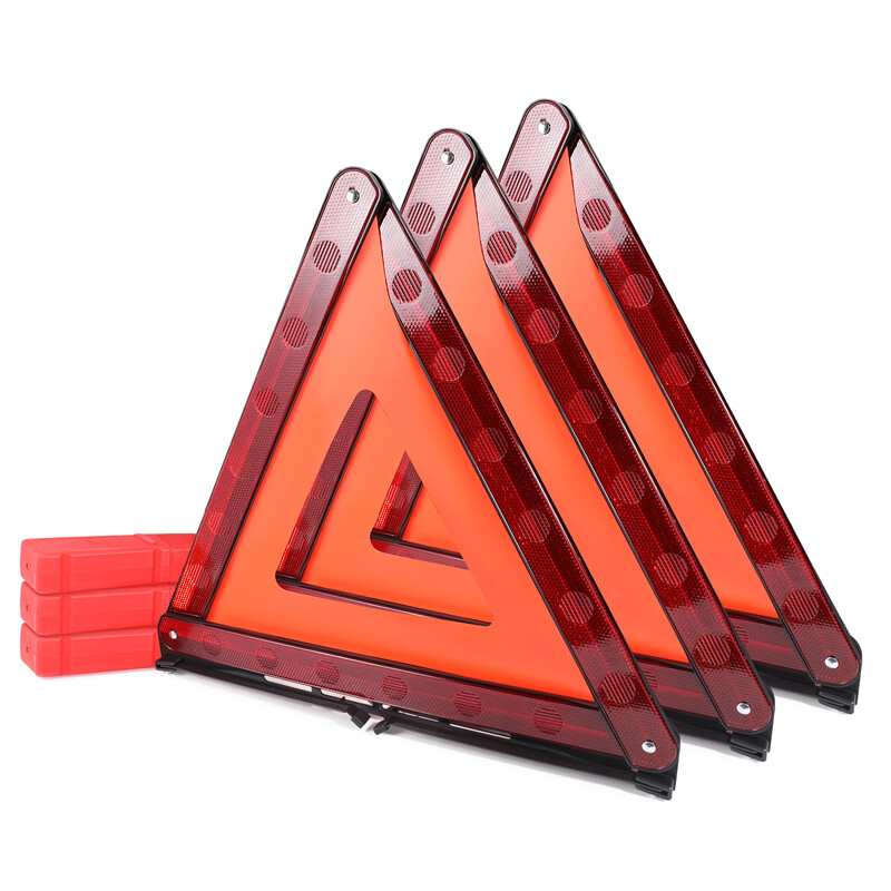 3 Warning Triangle Kit DOT Approved Emergency Reflective Warning Road Safety US