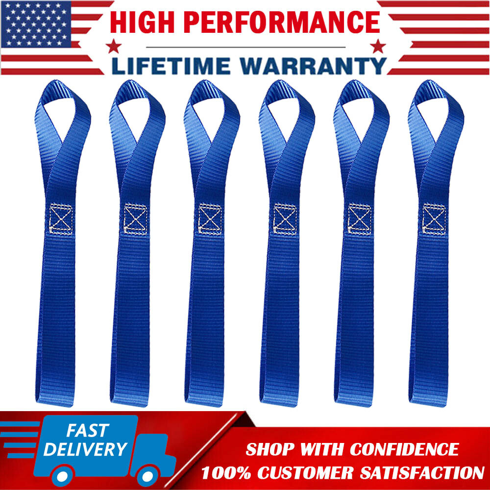 6-Pack Soft Loop Tie Down Pull Grab Straps 4500LBS Heavy Duty For Motorcycle ATV