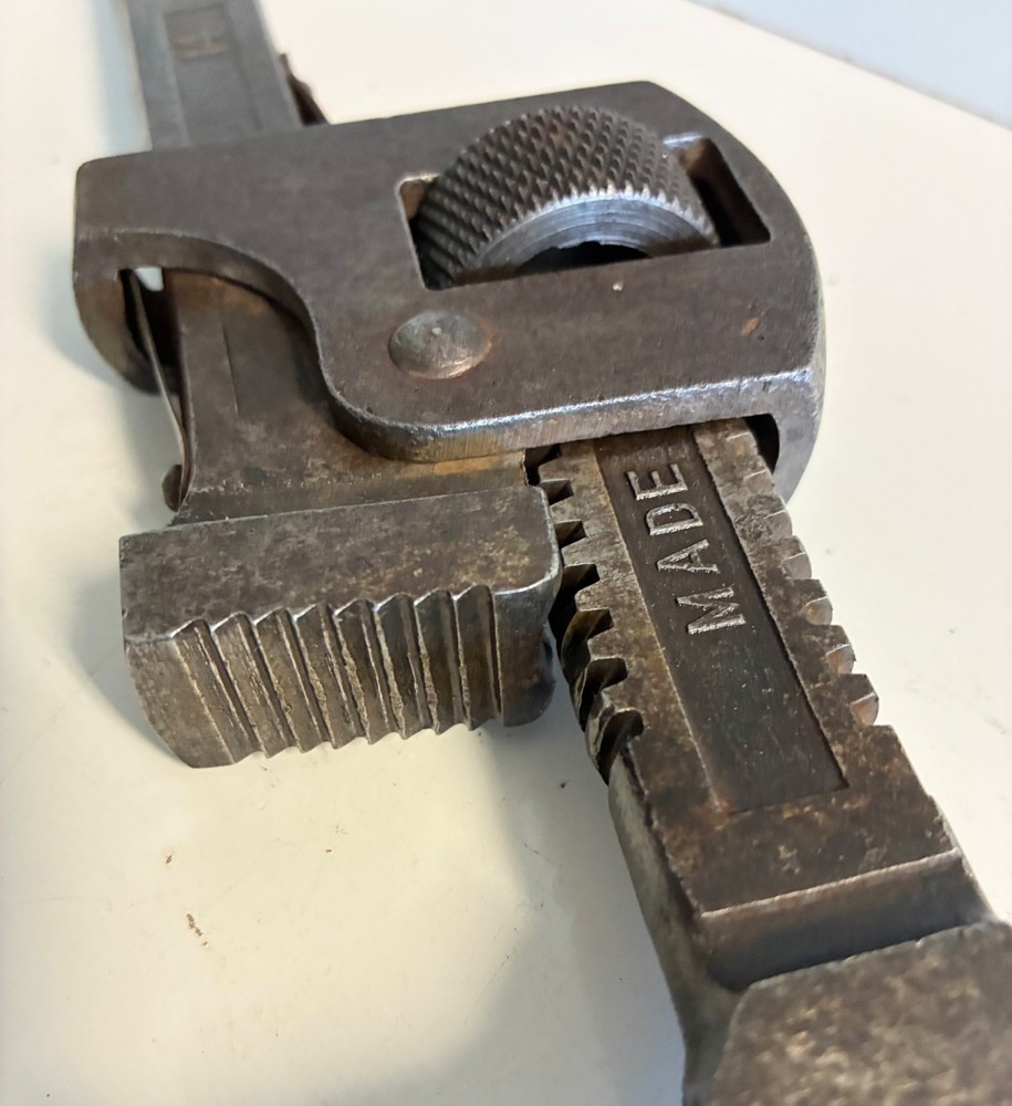 Vintage Adjustable Wrench Lot 10" & 14" Red Handle