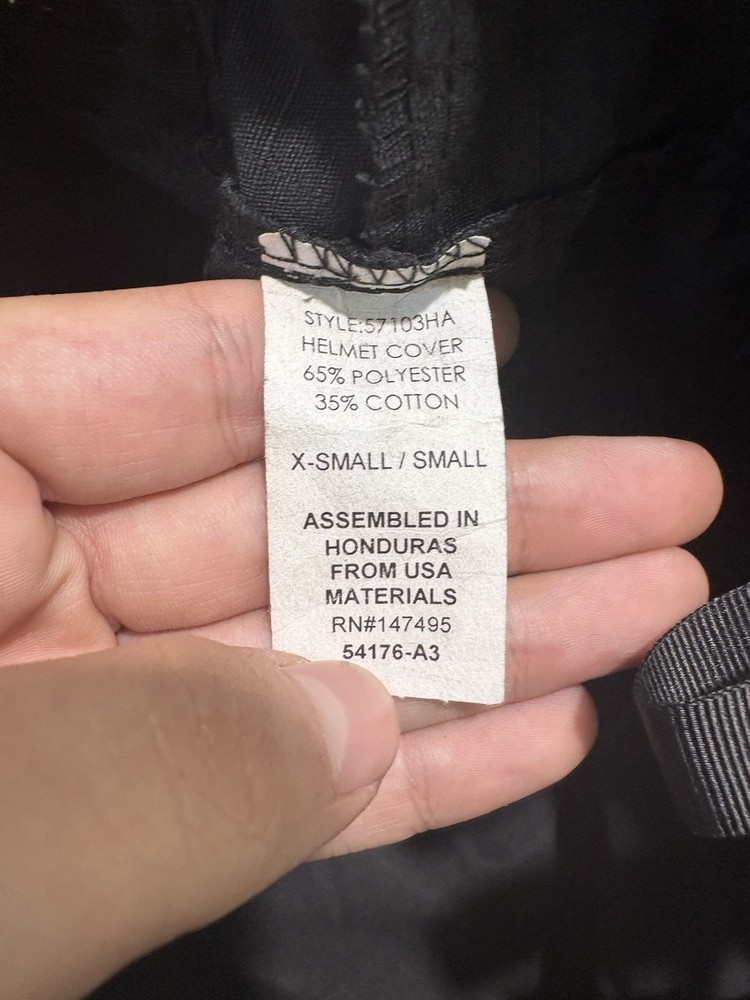 Black PASGT Helmet Cover Size X-Small Small