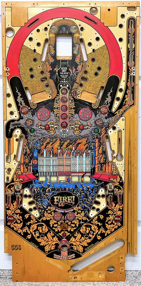 Williams Fire! Pinball Machine Game Playfield ORIGINAL