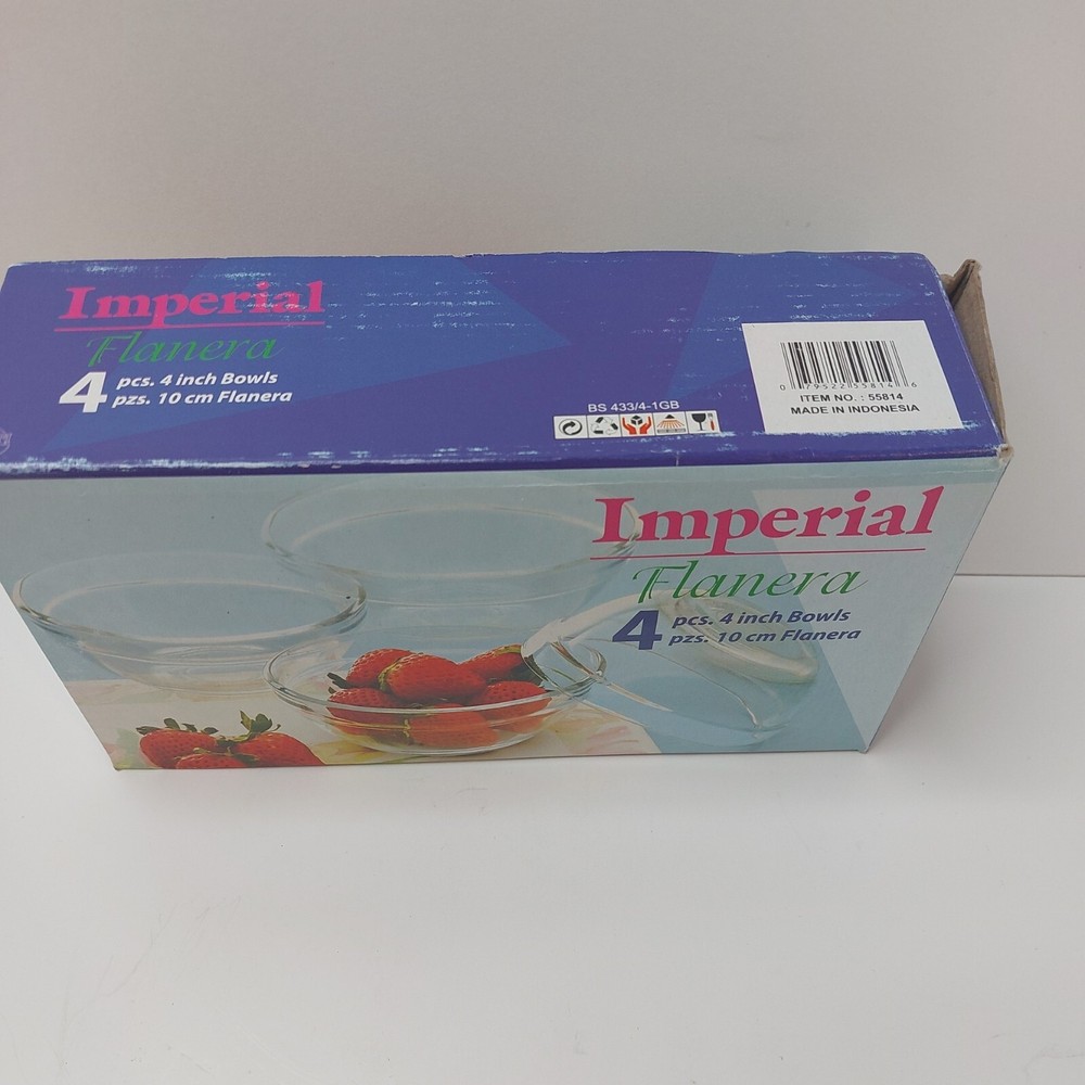 4pc Fruit Bowls 4" Bowls Small Side Dish Imperial Flanera