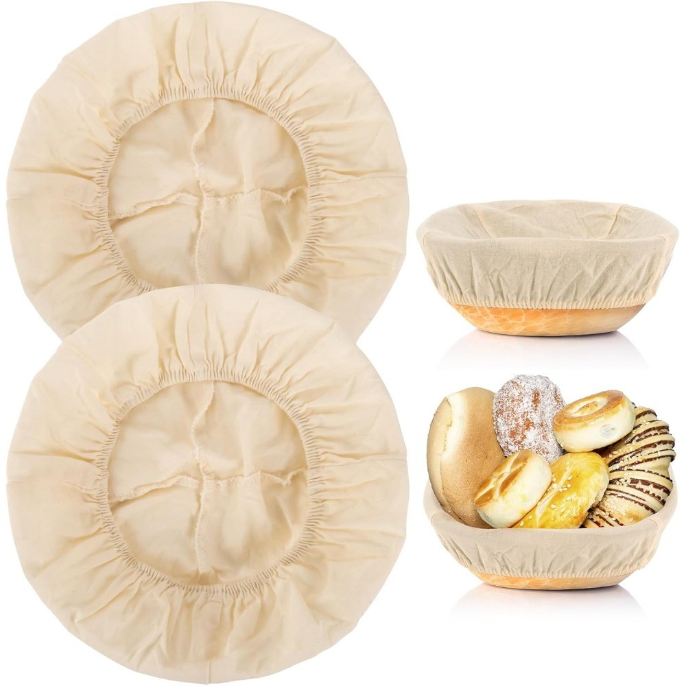 Reusable Elastic Banneton Liner Cloth Covers 2-Pack for Sourdough Bread Proofing