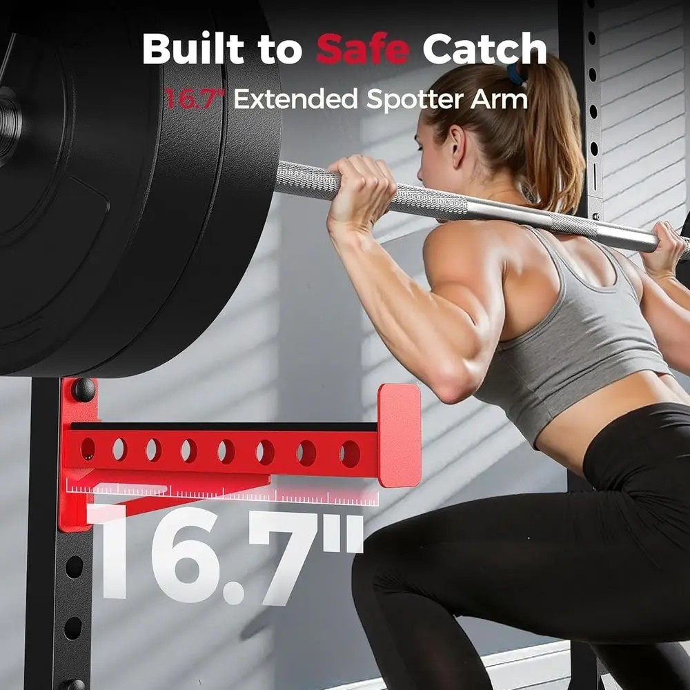 Adjustable Multi-Functional Power Rack with Pull-Up Bar for Home Gym and 6T7T
