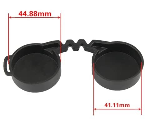 10x42 Rubber Lens Caps for Binoculars + Rainguard,Objective Optics Black