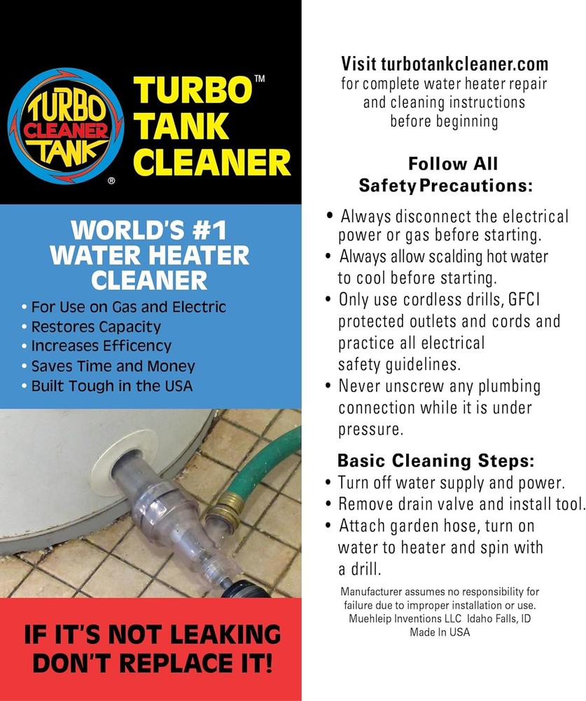 Water Heater Cleaning Tool, Improves Hot Water Supply, Removes Hard Water Sedime