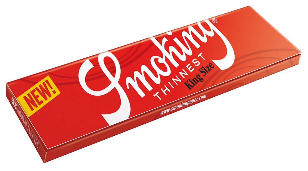 Smoking Thinnest Red Rolling Papers King Size (110mm) - (5 Booklets)