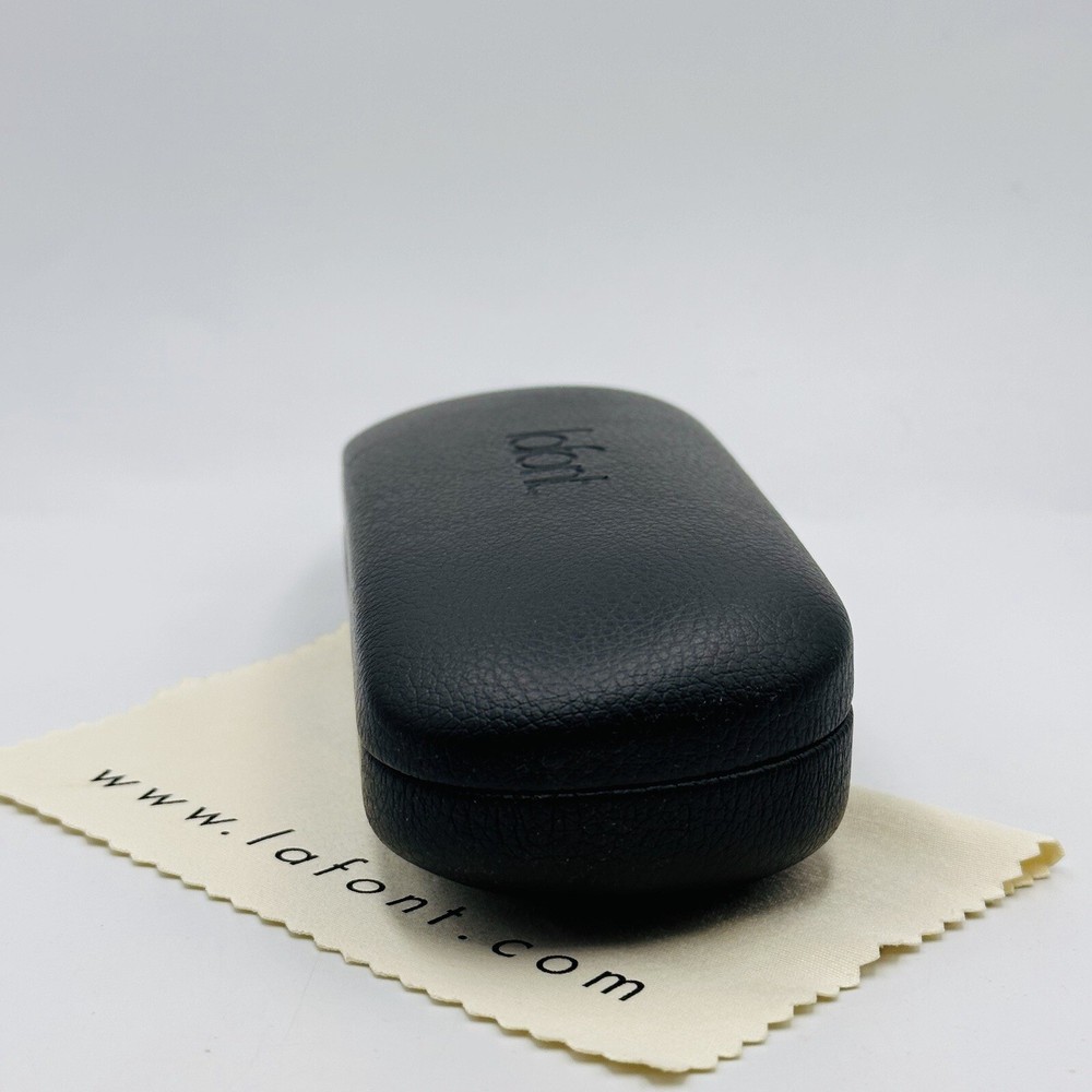 Lafont Case Glasses Case Sunglasses Logo Black Leather Hardshell