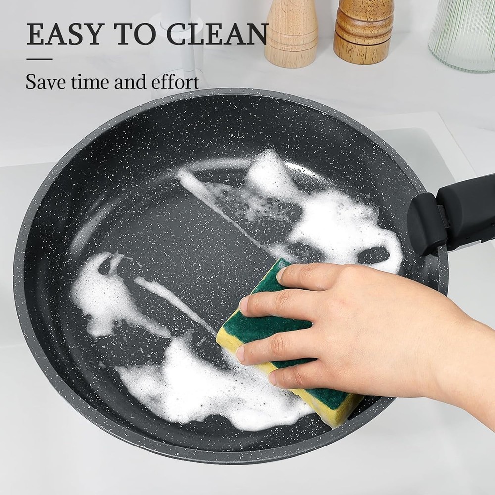 Versatile Induction Compatible Cookware Set with Removable Handles & Lids