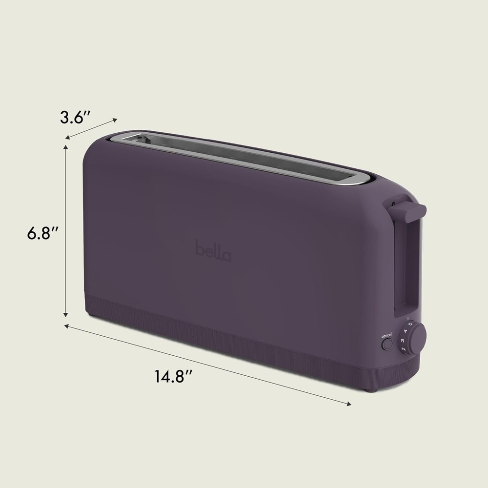 bella 2 Slice Slim Toaster, Fits-anywhere™ Kitchenware, 6 2 Slice, Plum