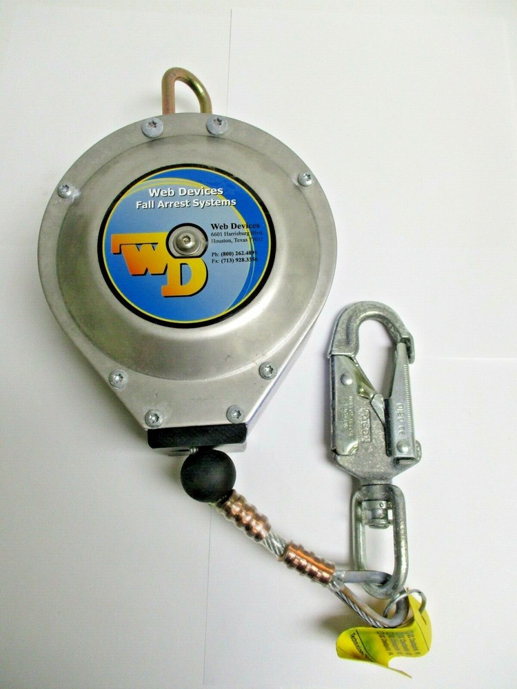 WEB DEVICES FALL ARREST SYSTEMS, 30' CABLE RETRACTABLE WITH CARIBINEER
