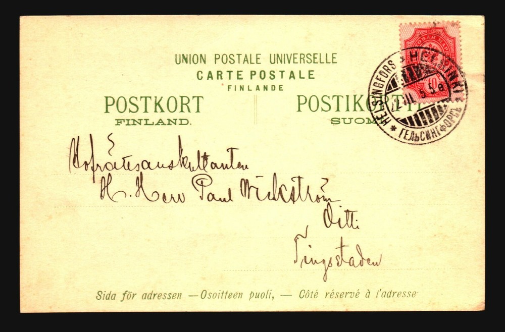 Finland 1905 Postcard Helsingfors to Oitli - Z18081