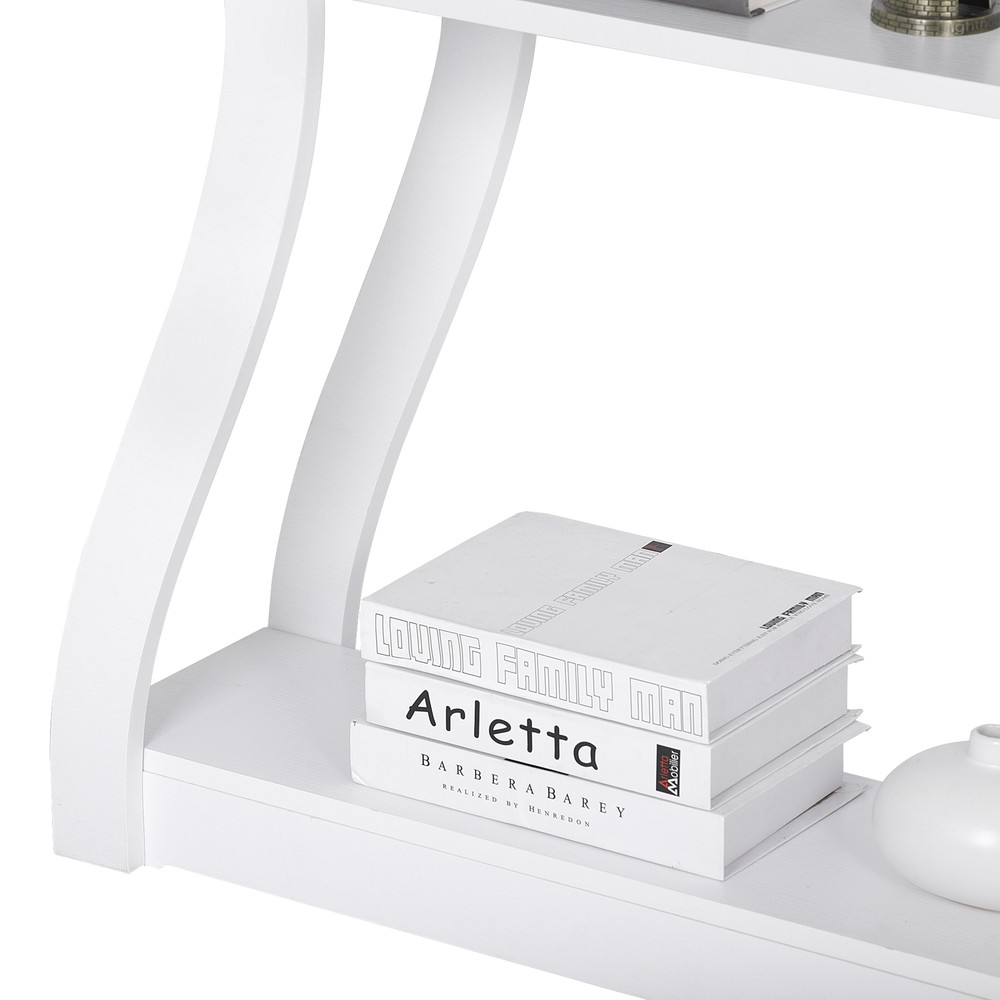 47" Accent Table Console Table Side Table Curved Legs Shelf Hallway 3 Colors