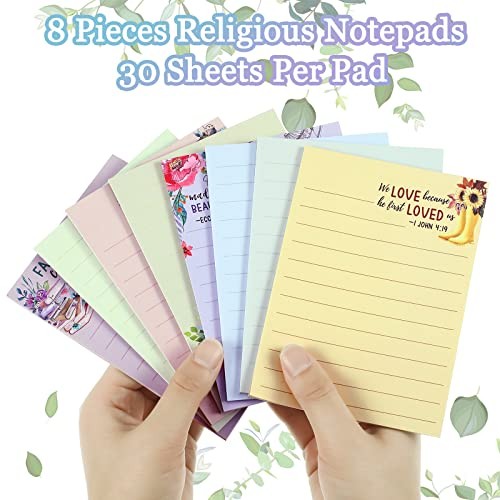 8 Pack Christian Sticky Notes Samll Scripture Inspirational Memo Fresh Style