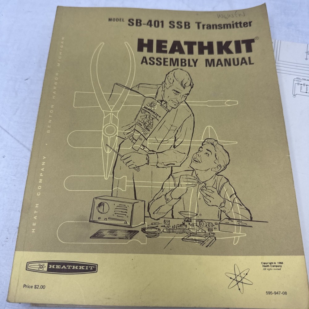 Heathkit SSB Transmitter Model SB-401 Assembly Manual Plus Schematic