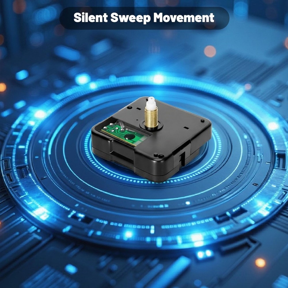 2-Pack Silent Sweep Quartz Clock Movements with 5 Versatile Clock Hands –