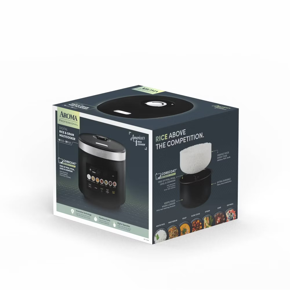 Aroma 20 Cup Digital Rice Cooker Black