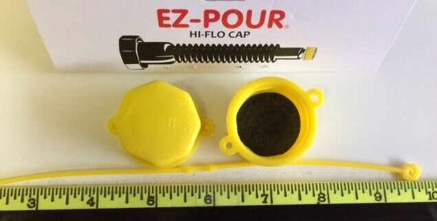 EZ POUR SPOUT CAPS HI-FLO (2) AND ONE TETHER STRAP/C2