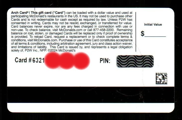 MCDONALD'S Grimace ( 2024 ) Gift Card ( $0 )