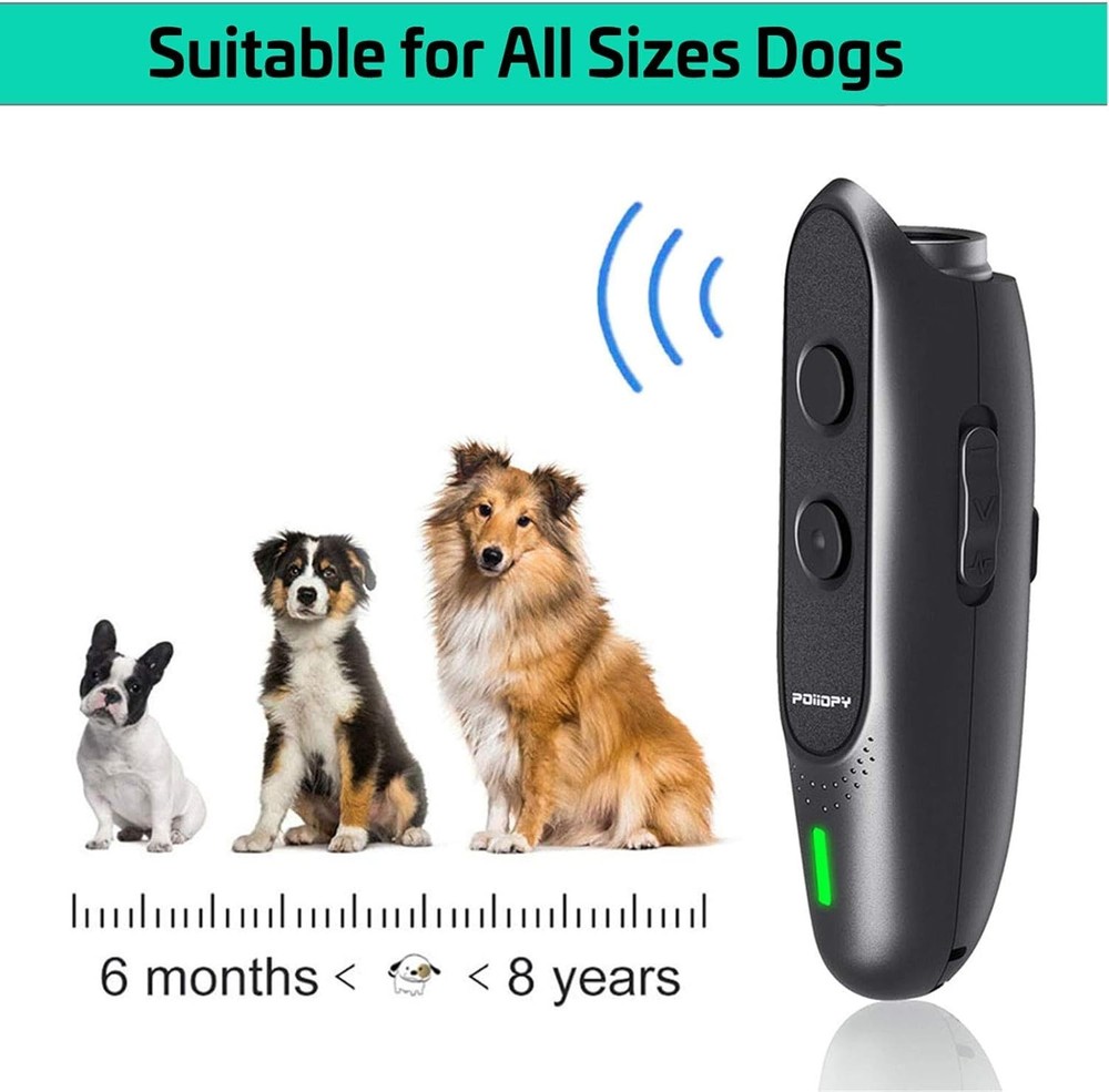 Effective Ultrasonic Dog Bark Deterrent - Adjustable Frequency, 2-in-1 Tool