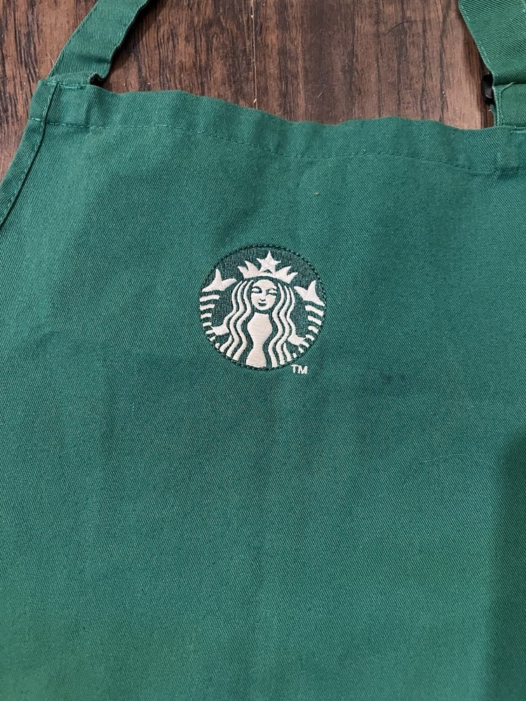 Starbucks Green Work Uniform Apron Double Pocket Logo Adjustable Strap