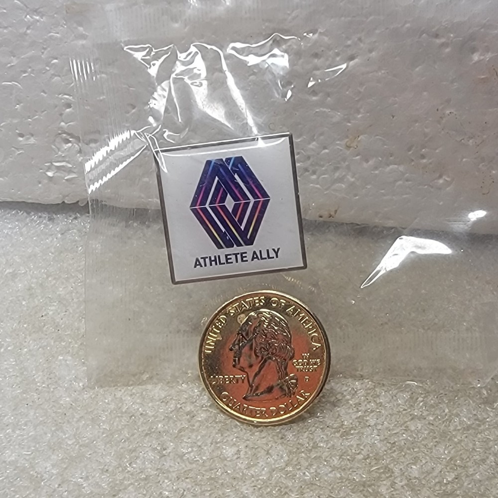 Athlete Ally Pinback Button Square Promo
