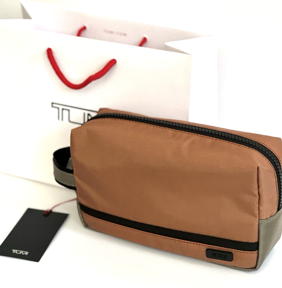 Tumi Cider Sand Medium Kit Travel Accessory Zipper Pouch Bag