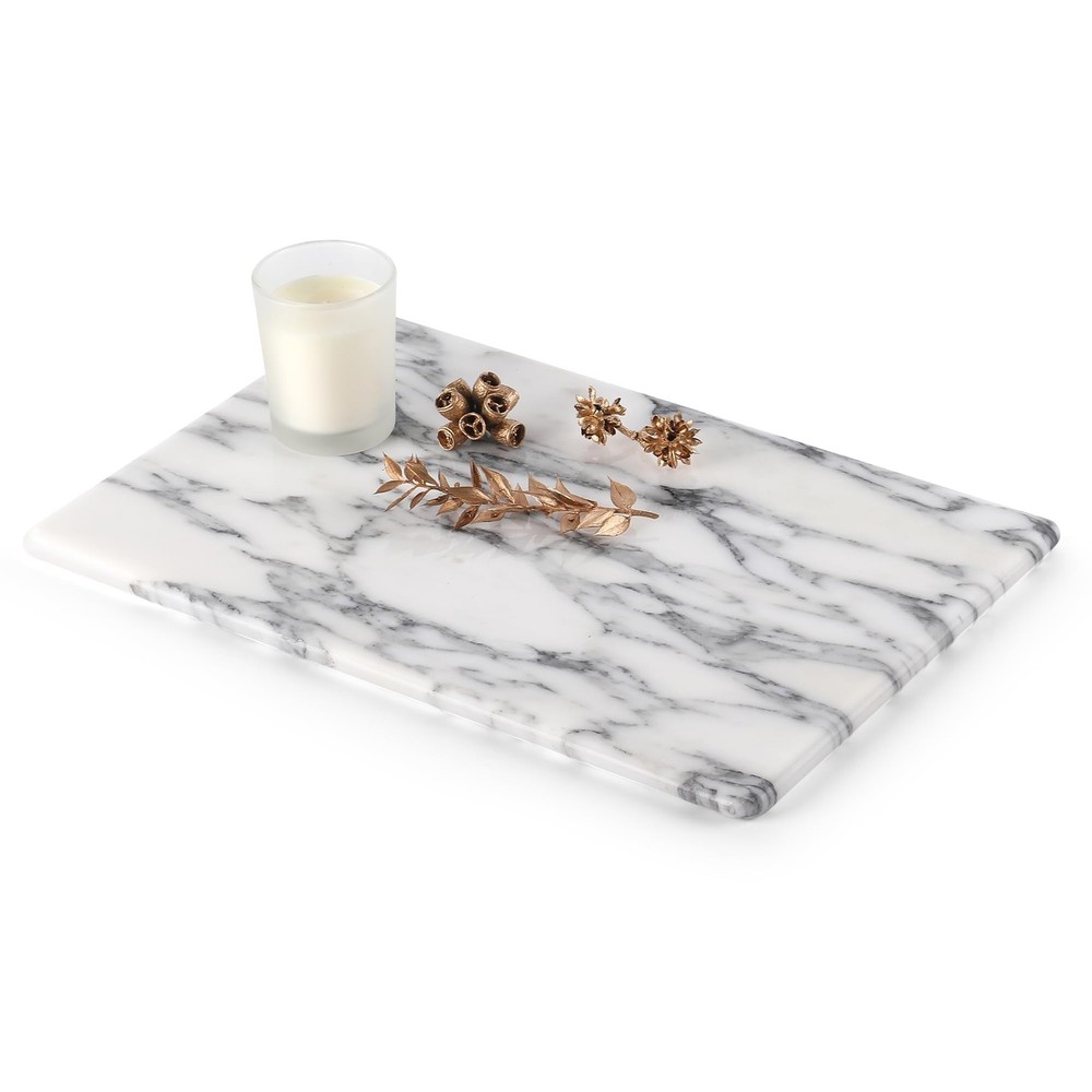 Italian Natural Marble Cutting Board for Kitchen Pastry Bread Macaron Display...