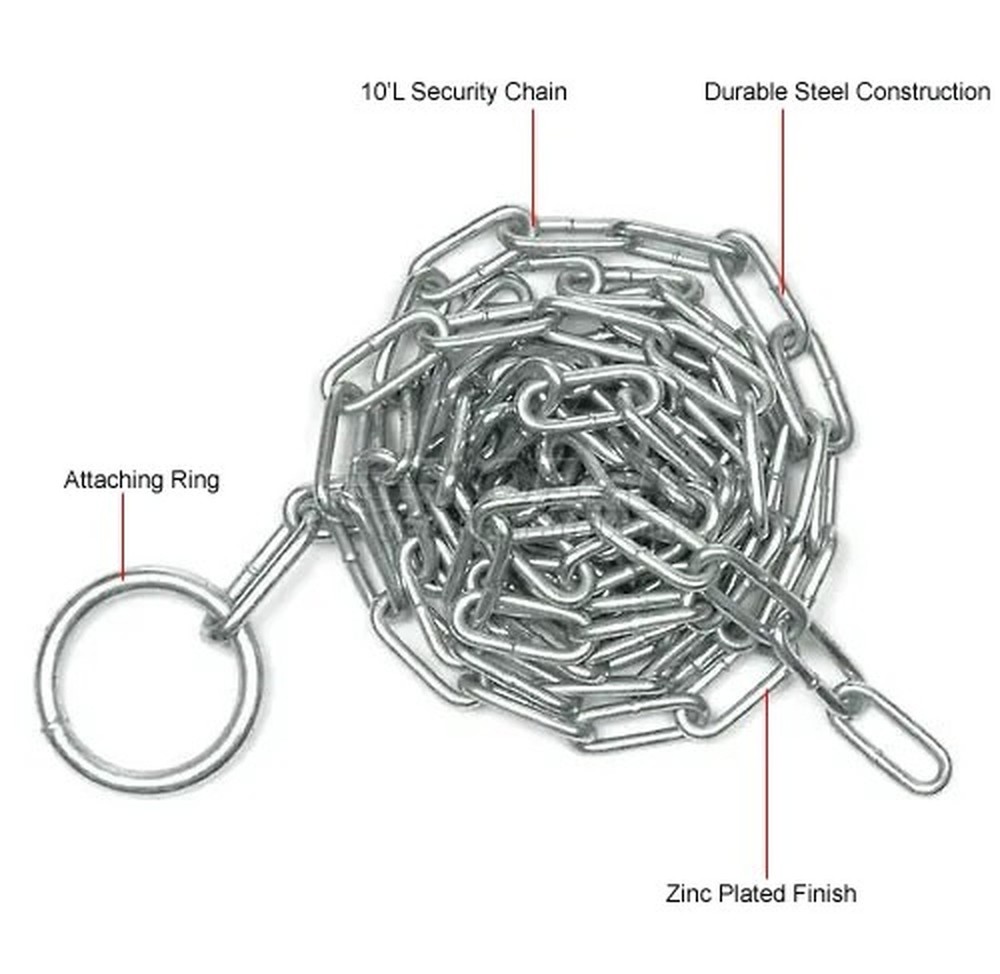 Global Industrial? Wheel Chock Security Chain - 10'L