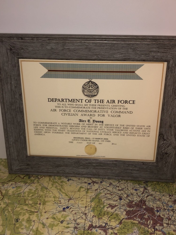 USAF COMMAND CIVILIAN COMMEMORATIVE AWARD FOR VALOR CERTIFICATE Type-1