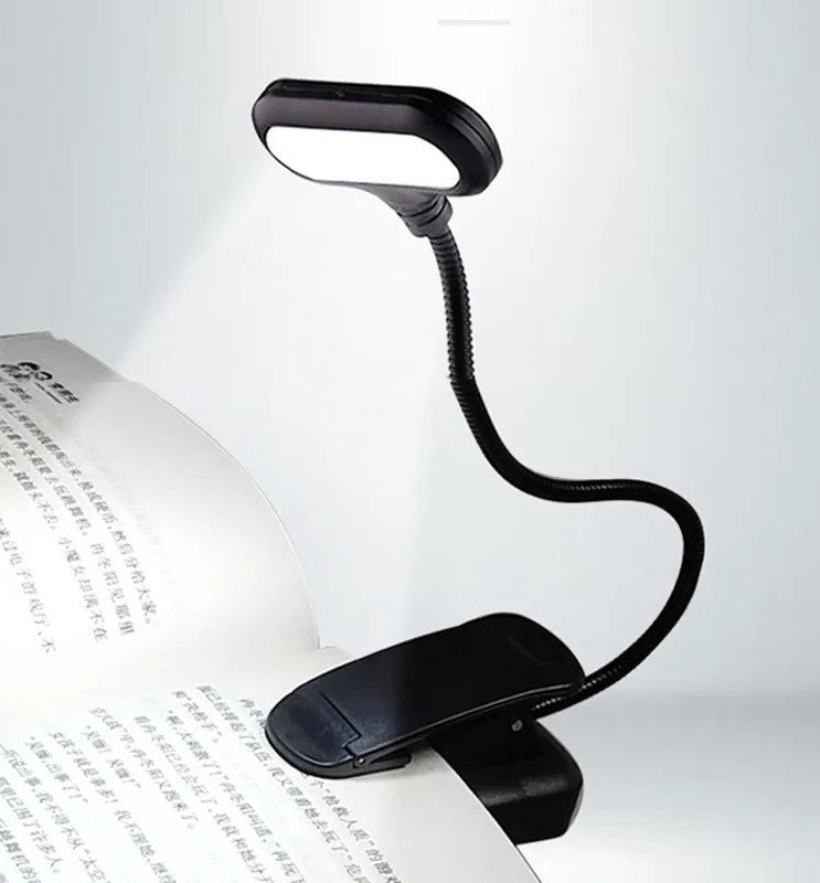 Clip-On LED Reading Light – Battery Flexible Lamp for Book, Laptop, eReader