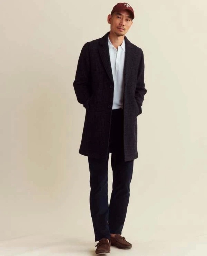 Billy Reid - Men Medium - Jordan Coat Boiled Wool - Black/Gray Subtle Plaid NWT