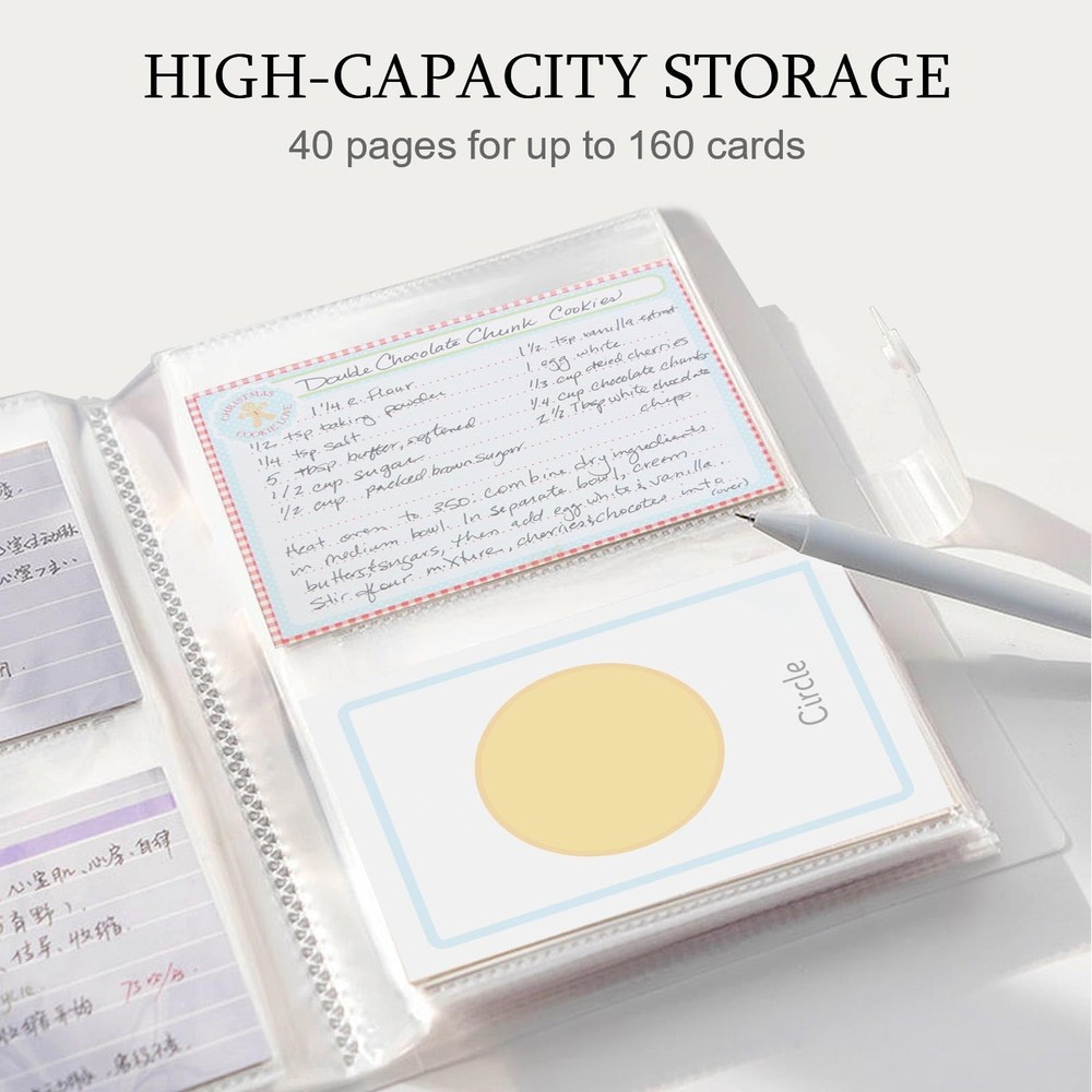 3x5 Index Card Organizer, BetterJonny Cards Clear Plastic Holder 1pcs