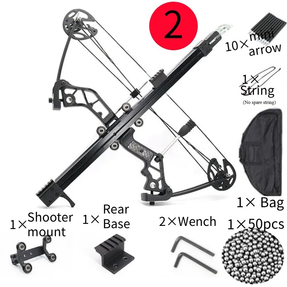 Adjustable Mini Compound Bow Set 40-70lbs with Beads Rapid Bow Shooter Launcher