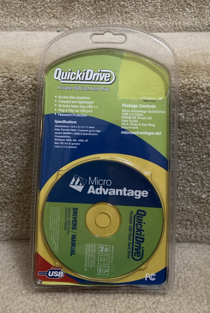 Micro Advantage QuickiDrive Portable USB Flash HardDrive 128mb removable storage