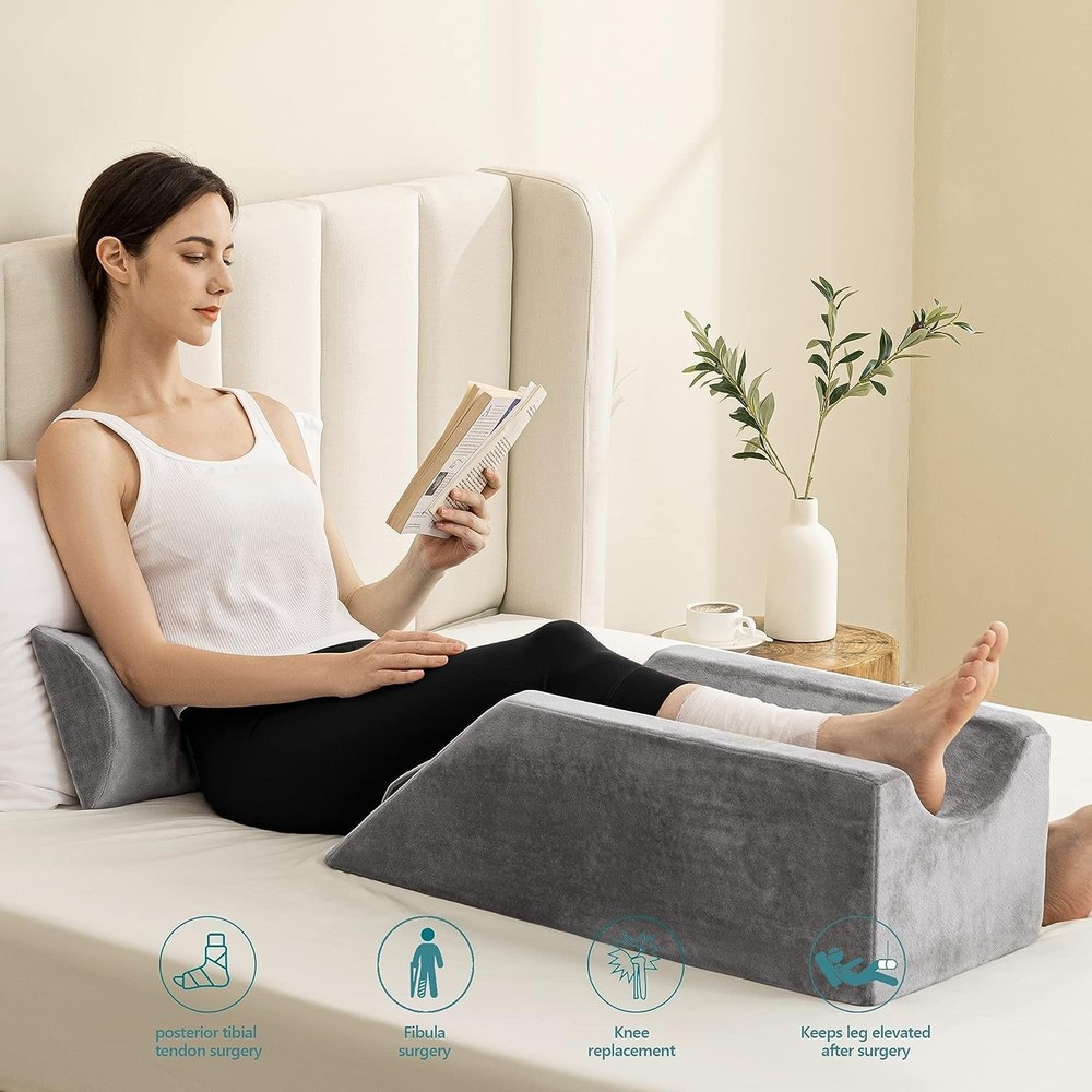 Leg Elevation Pillow for Leg/Knee Surgery Recovery, Memory Foam