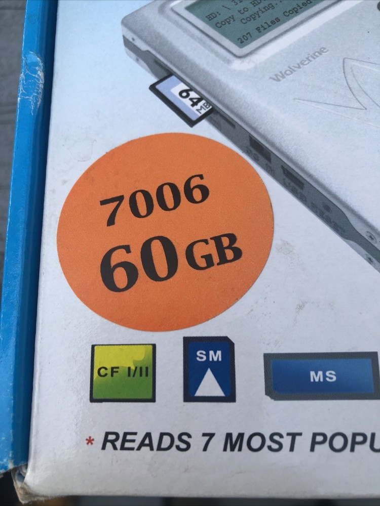Wolverine Data 60GB FlashPac 7000 Series Portable Data Storage HDD Version