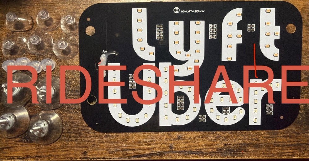 Car Windshield Rideshare LED Display Multi Function Sign USB Powered