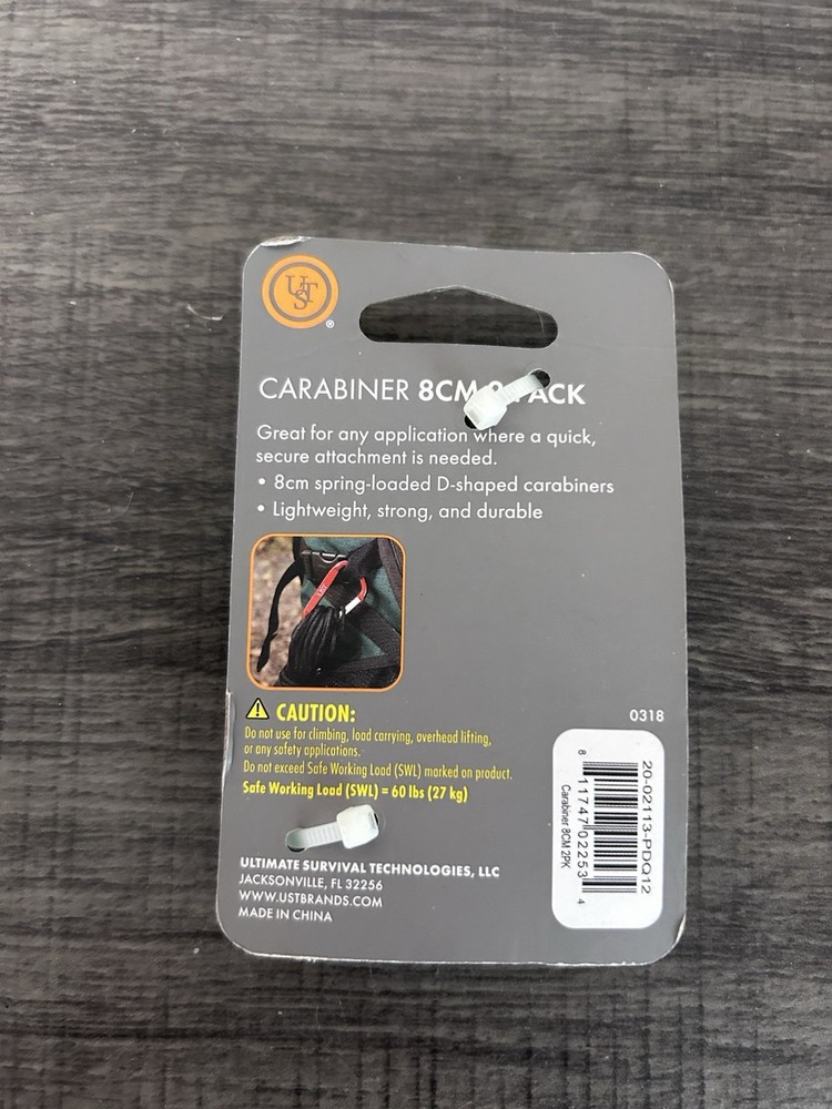 UST Carabiner 8CM 2-Pack New