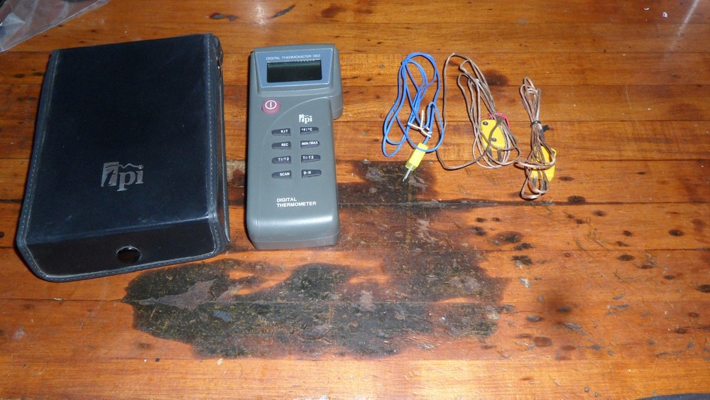 TPI 362 Digital Thermometer Dual Input Thermocouple W/ Case & Wire Inputs