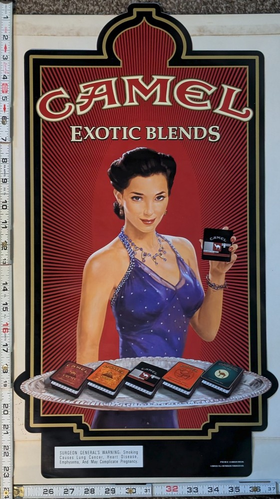 Camel Exotic Blends Cigarette Sign Window Decal Unused