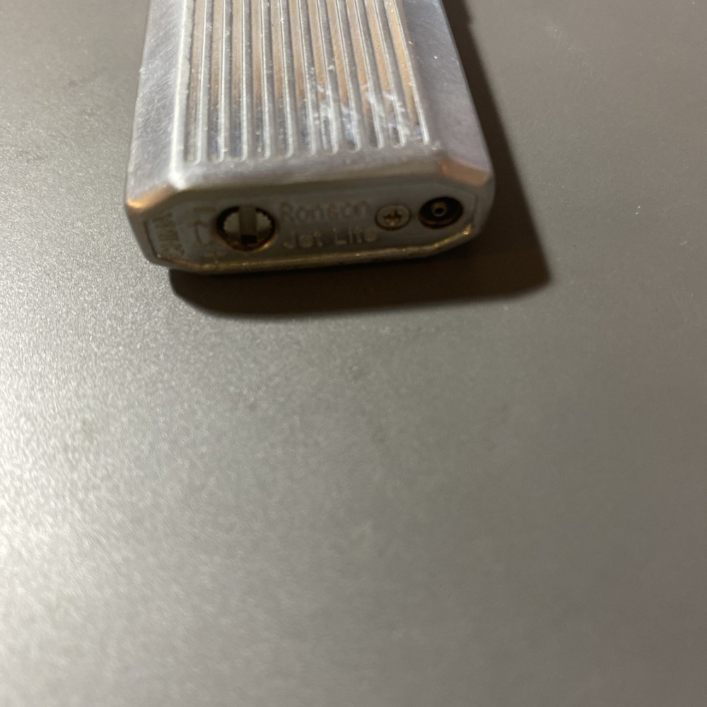 Ronson Jetlite Vintage Chrome Torch Lighter Shield Design As-Is Untested