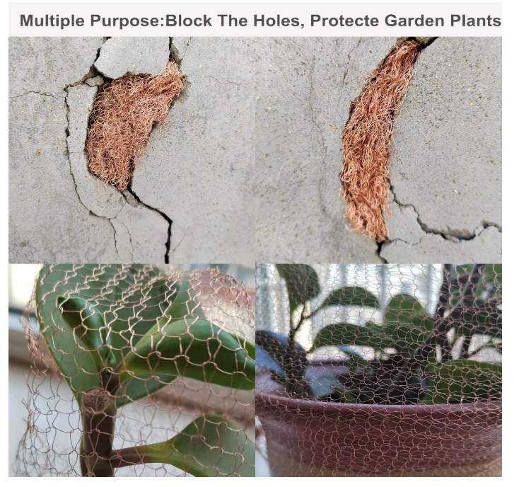 Copper Mesh Rodent Control, 5 in x 32 ft Pure Copper Wire Mesh, Rustproof Copper