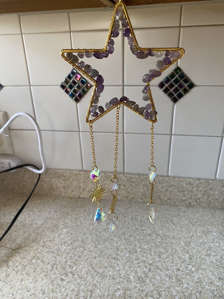 Sun Catcher With Amethyst Crystals