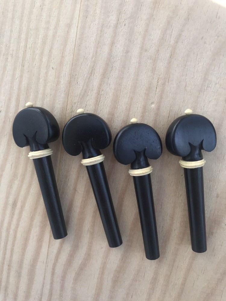 Natural solid ebony black high quality ebony violin accessories 4/4