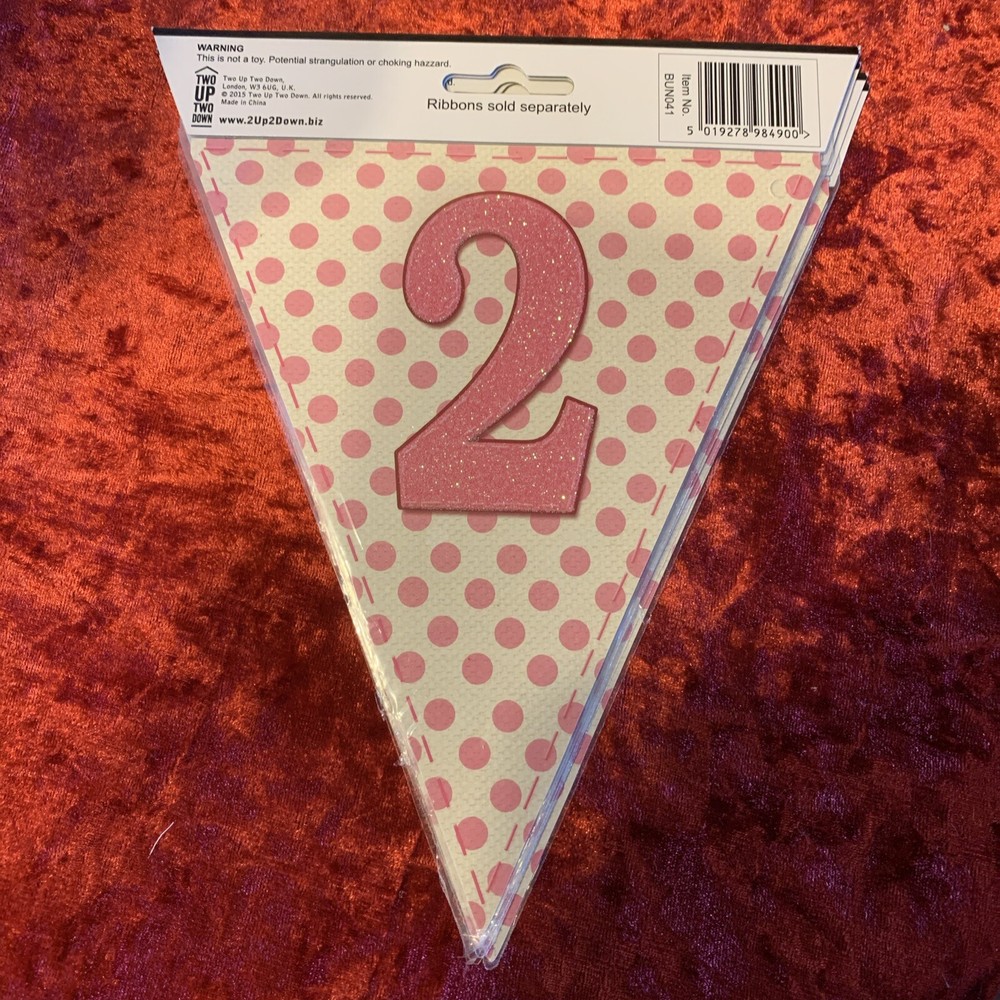 Make Any Message Or Name Personalised Bunting Pink Number 2