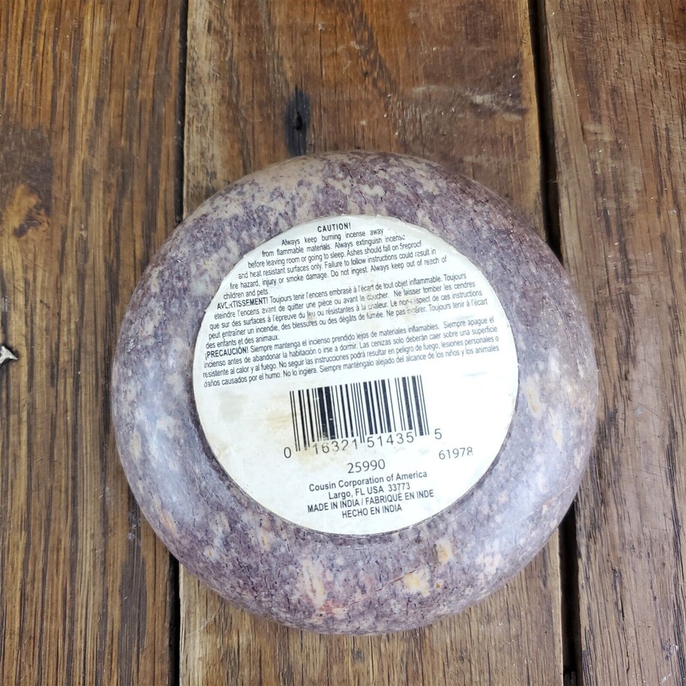 Round Soapstone Incense Burner with Lid