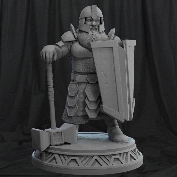 Dwarf Warrior Sculpture Statue Model Kit  Unpainted/Unassembled