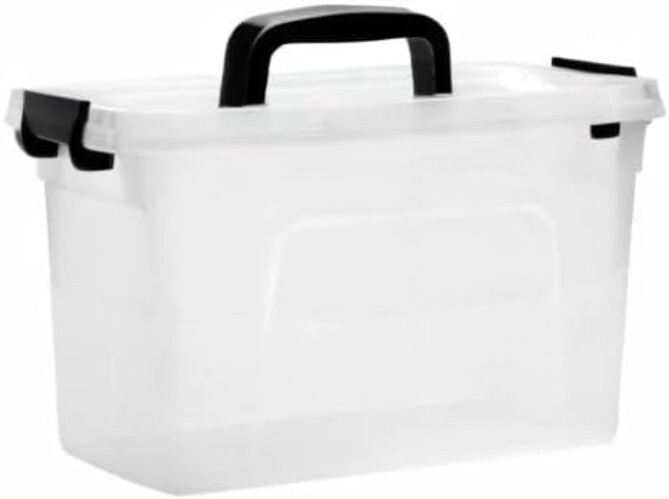Stackable 6 Quart Clear Storage Bins - Organize Home & Office Spaces (6-Pack)